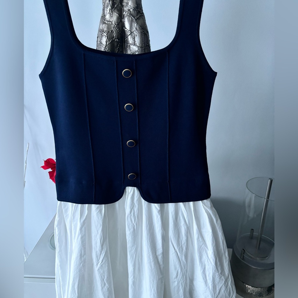 NWT💥Moon River Elegant Navy and White dress, medium - Picture 3 of 4
